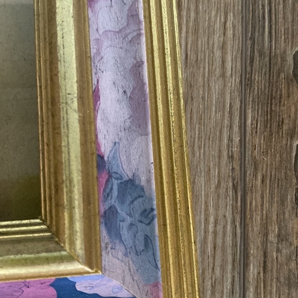 Vintage Burnes of Boston Gold purple Pink 7x5 Photo floral Frame Cottagecore - Picture 2 of 6